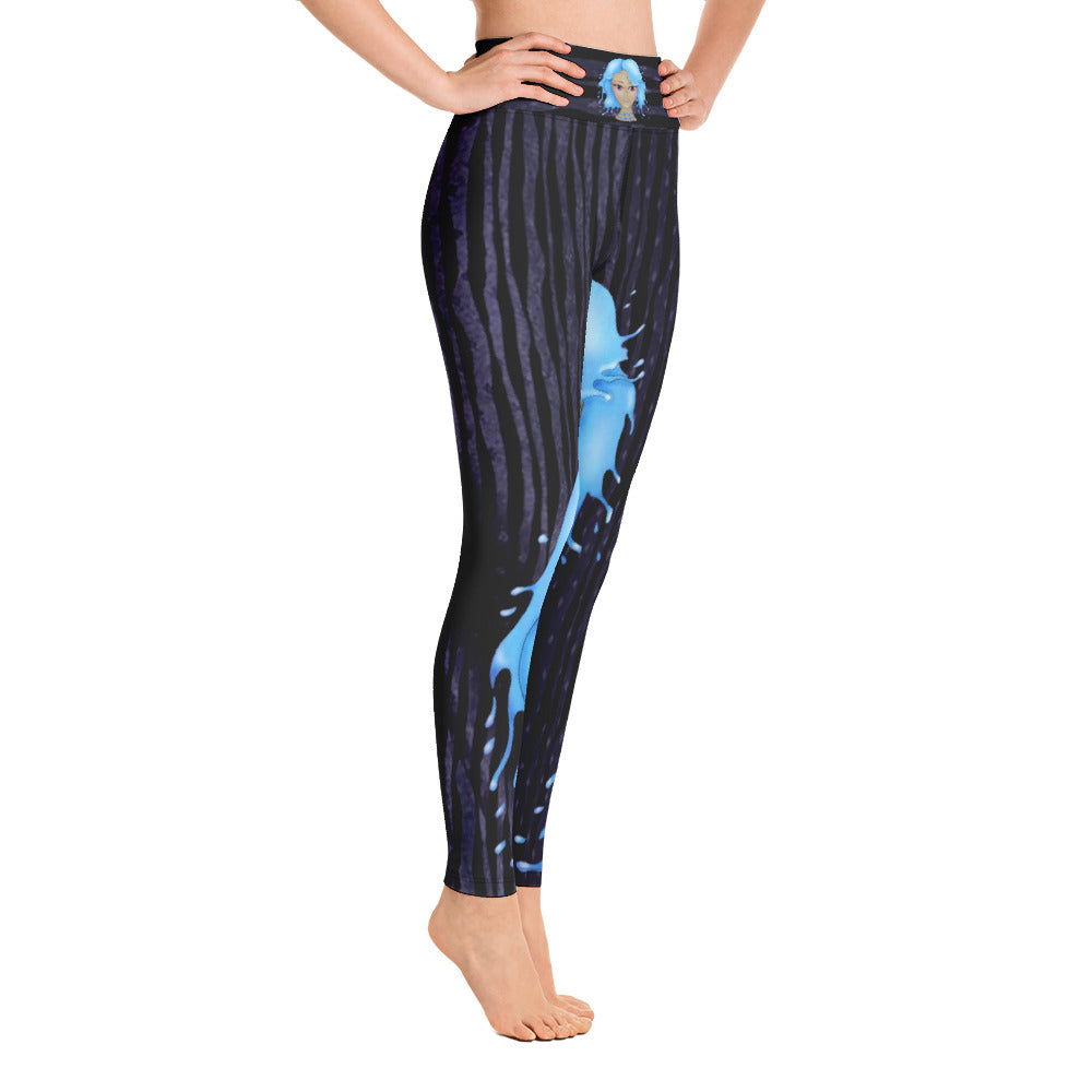 Workout Leggings. Zodiac Art Gym Activewear or Yoga Pants. "Cosmic Aqua" by WickedYo.